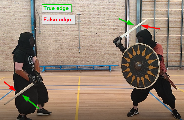 True edge vs False edge in een Viking zwaard gevecht